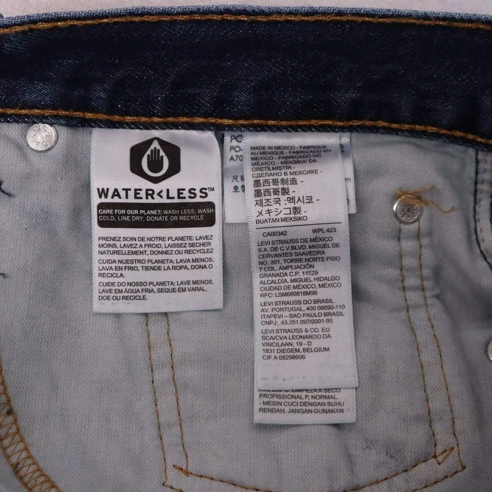Levis 505 Regular Fit Mens Jeans 44x32 Medium Wash Blue Denim Straight NEW NWT - Picture 7 of 7